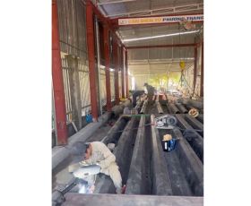 Thi công khung bàn cân 120 tấn